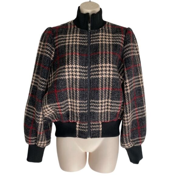 Express x Negin Mersalehi Plaid Bomber Jacket S - Picture 2 of 7